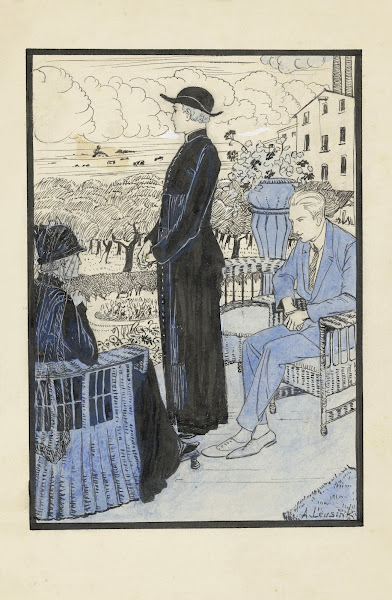 Moeder Rinus en Jan op het terras van een villa 1926