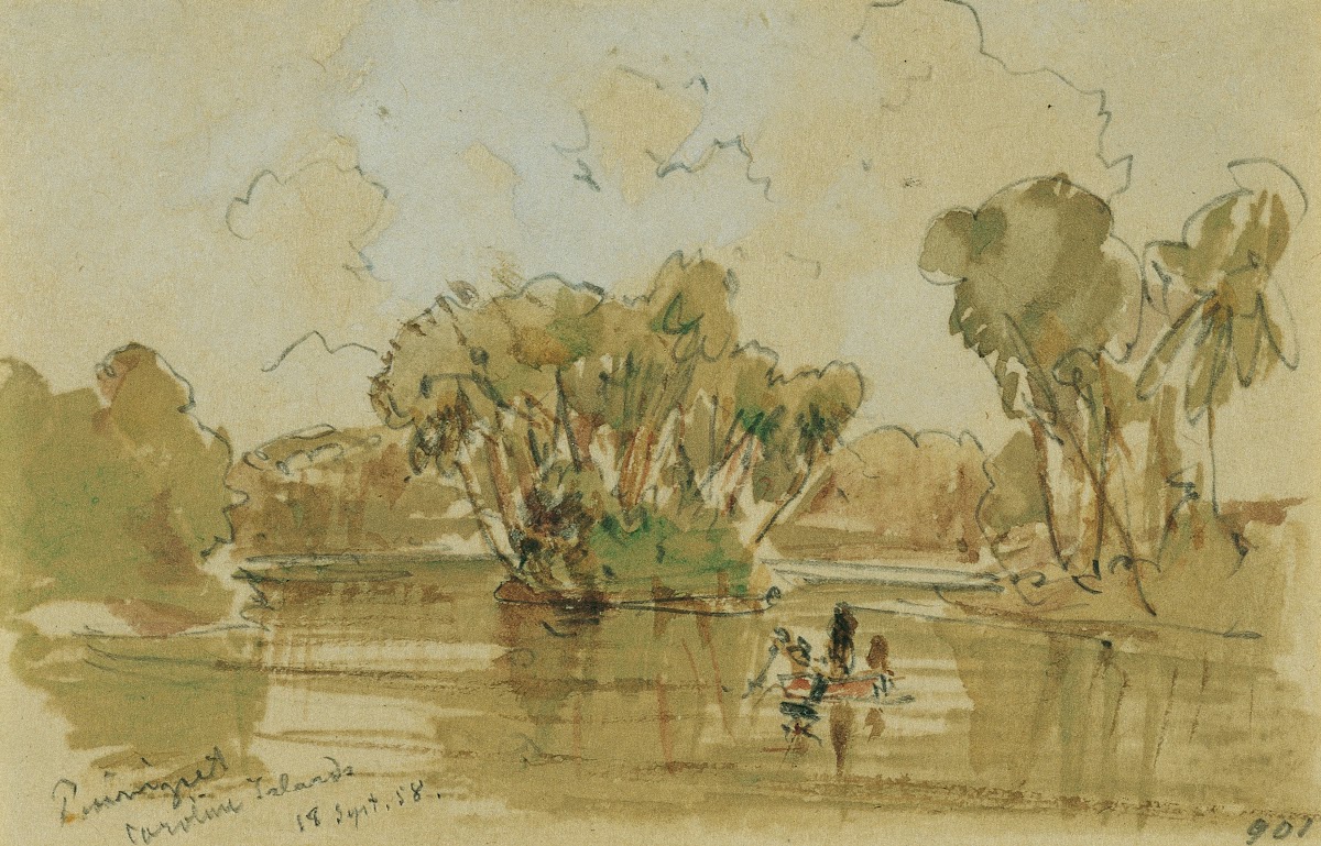 Landschaft auf der Insel Puinipet Ponape Caroline Islands 1858