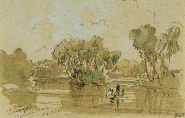Landschaft auf der Insel Puinipet Ponape Caroline Islands 1858