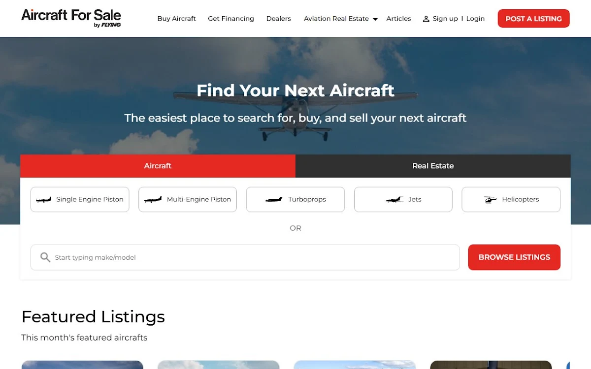 Captura de PlanePriceâ„¢ by Aircraft For Sale