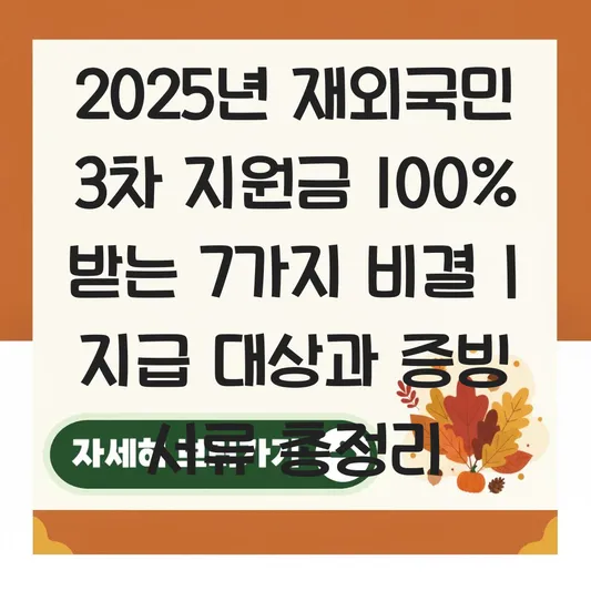 외국인 및 재외국민 3차 민생지원금 지급 대상 포함 여부 및 증빙 서류 대표 이미지