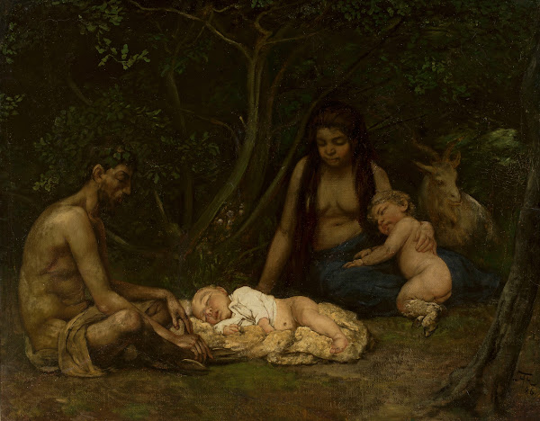 Satyrs family bringing up of Zeus 1886