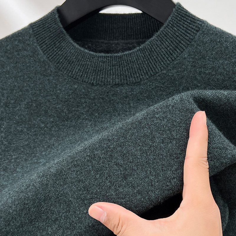 Men's Wool Sweater, 100% Wool, Stand-Up Collar, Thick