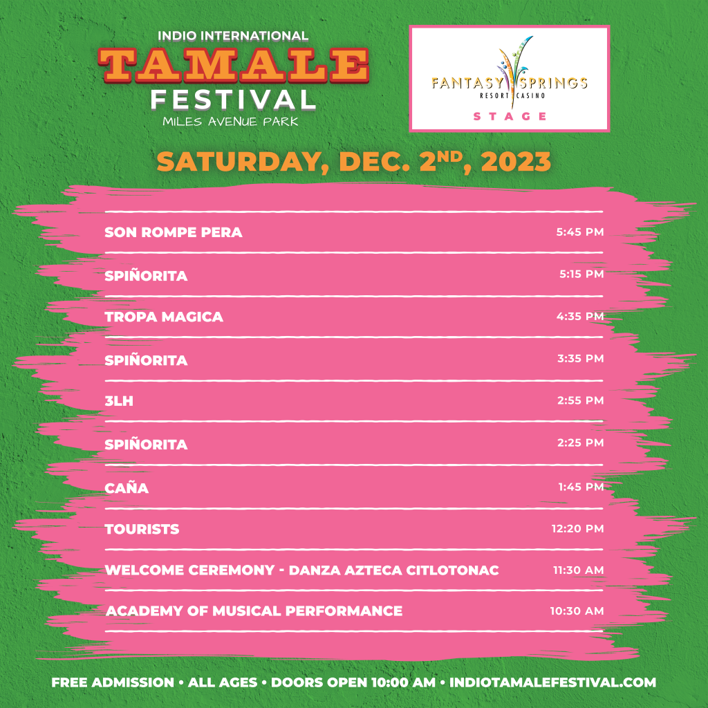 Tamale Festival Lineup Poster - Print design project with vibrant colors and typography showcasing festival events and activities