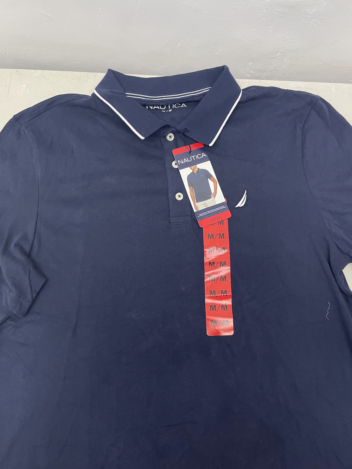 Nautica Mens Polo Shirt Navy M #2148