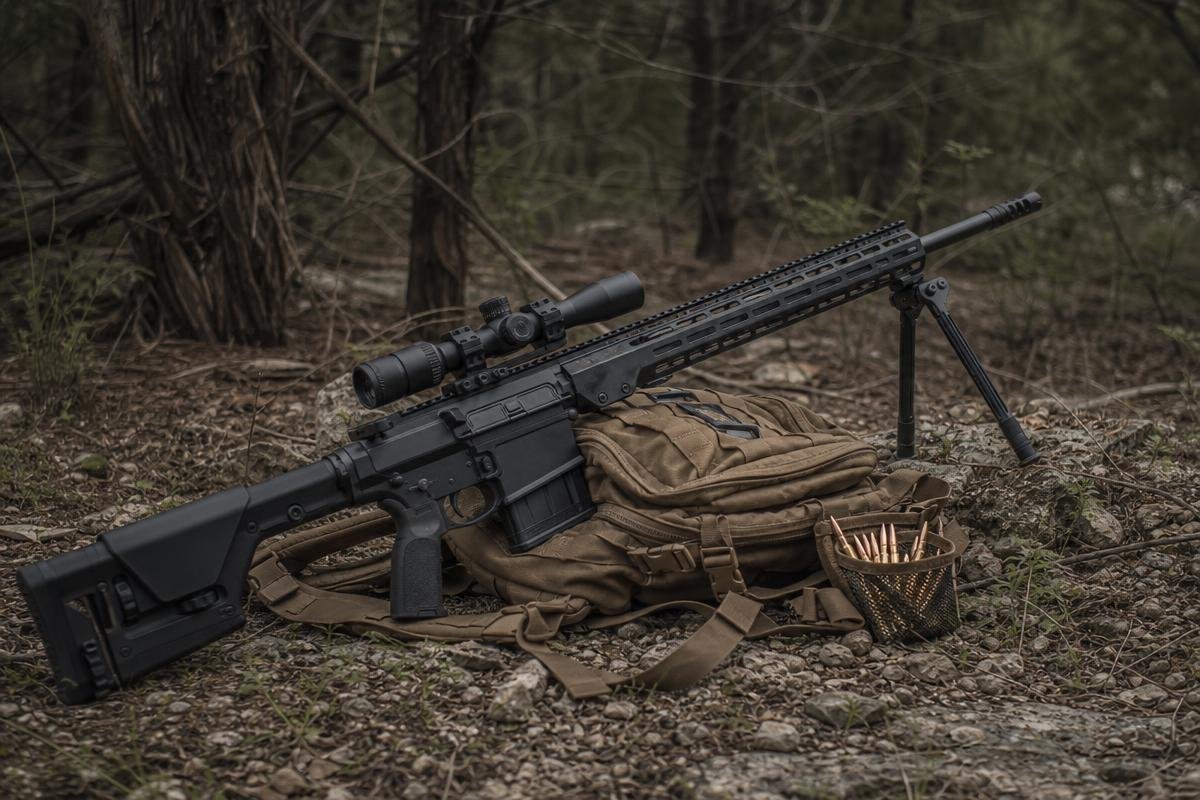 .308 Winchester AR-10 rifle for hunting whitetail and hogs in Texas