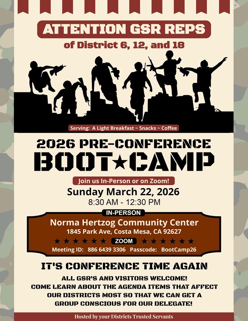 Flyer: District 6,12,18 Pre Conference Agenda Item Bootcamp (in person)
