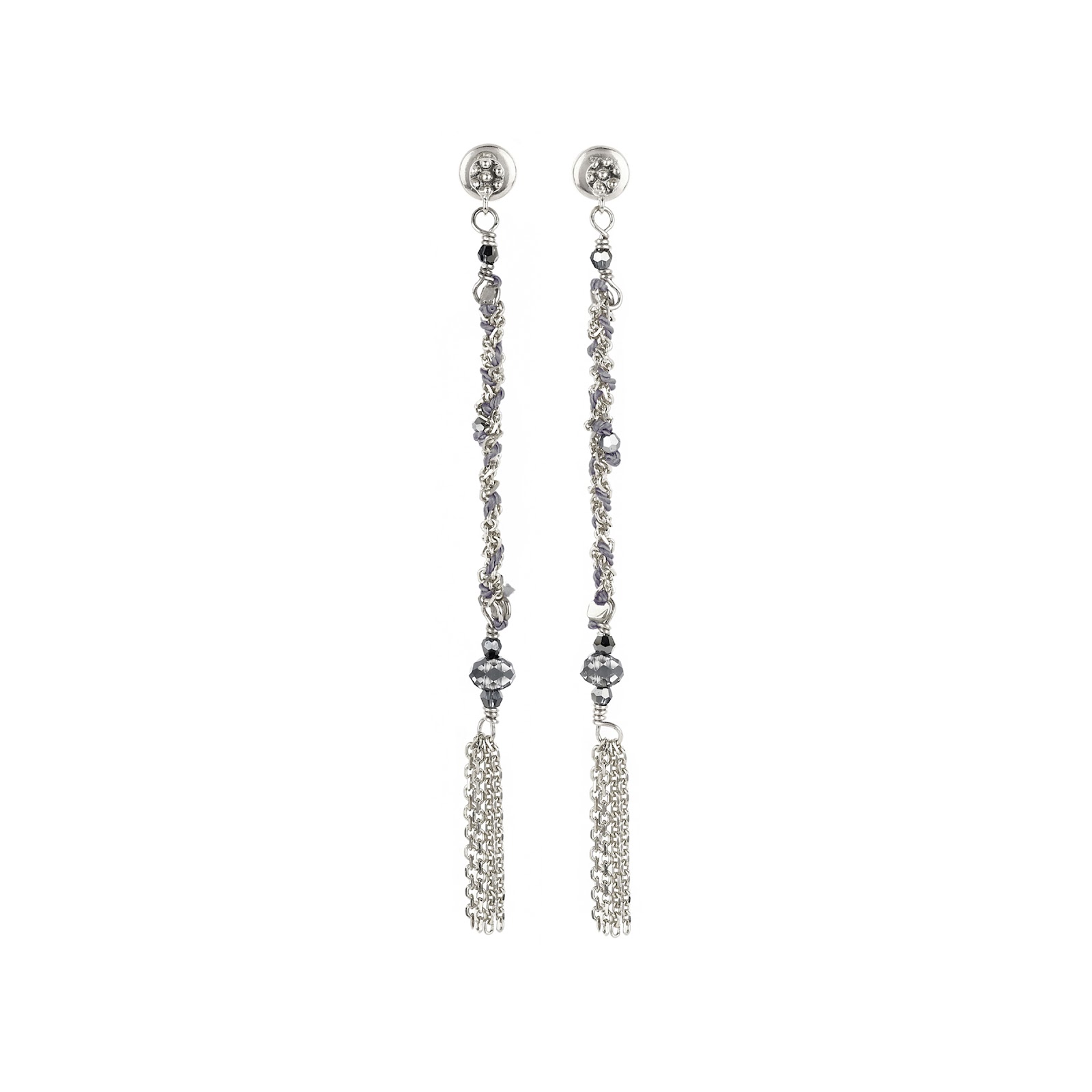 Серьги с шелком GREY