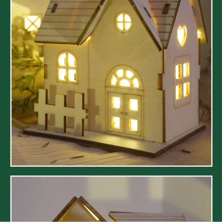 Dekorative DIY-Weihnachtsvilla mit Beleuchtung