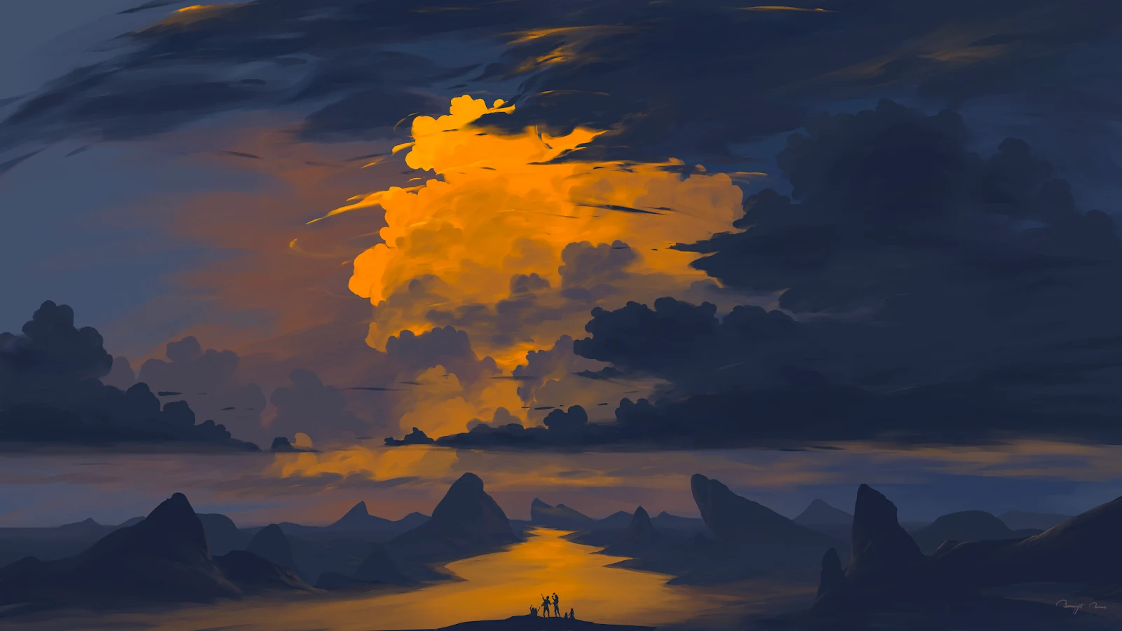 A Stunning Digital Art, Artwork, Illustration, Landscape 4K Desktop and Mobile Wallpaper Background (3840x2160)