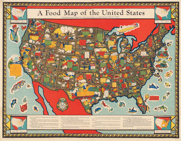 A Food Map Of The United States 1932