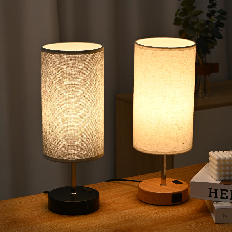 Tischleuchte USB, LED, dimmbar, Stoff