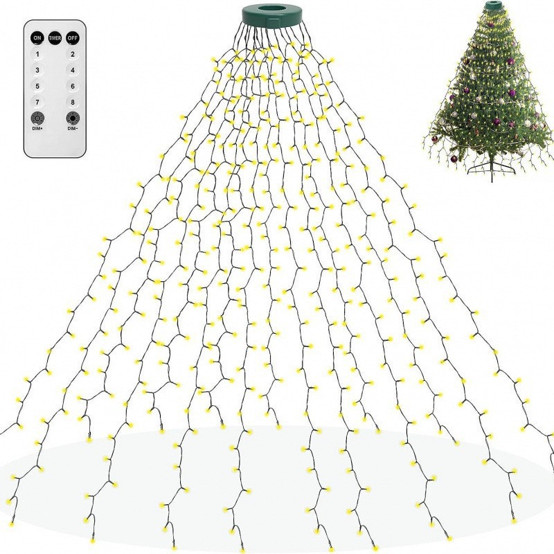 LED Christmas Tree Light String with Star, Various Lengths