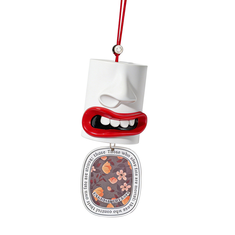 Car air freshener with abstract lip design