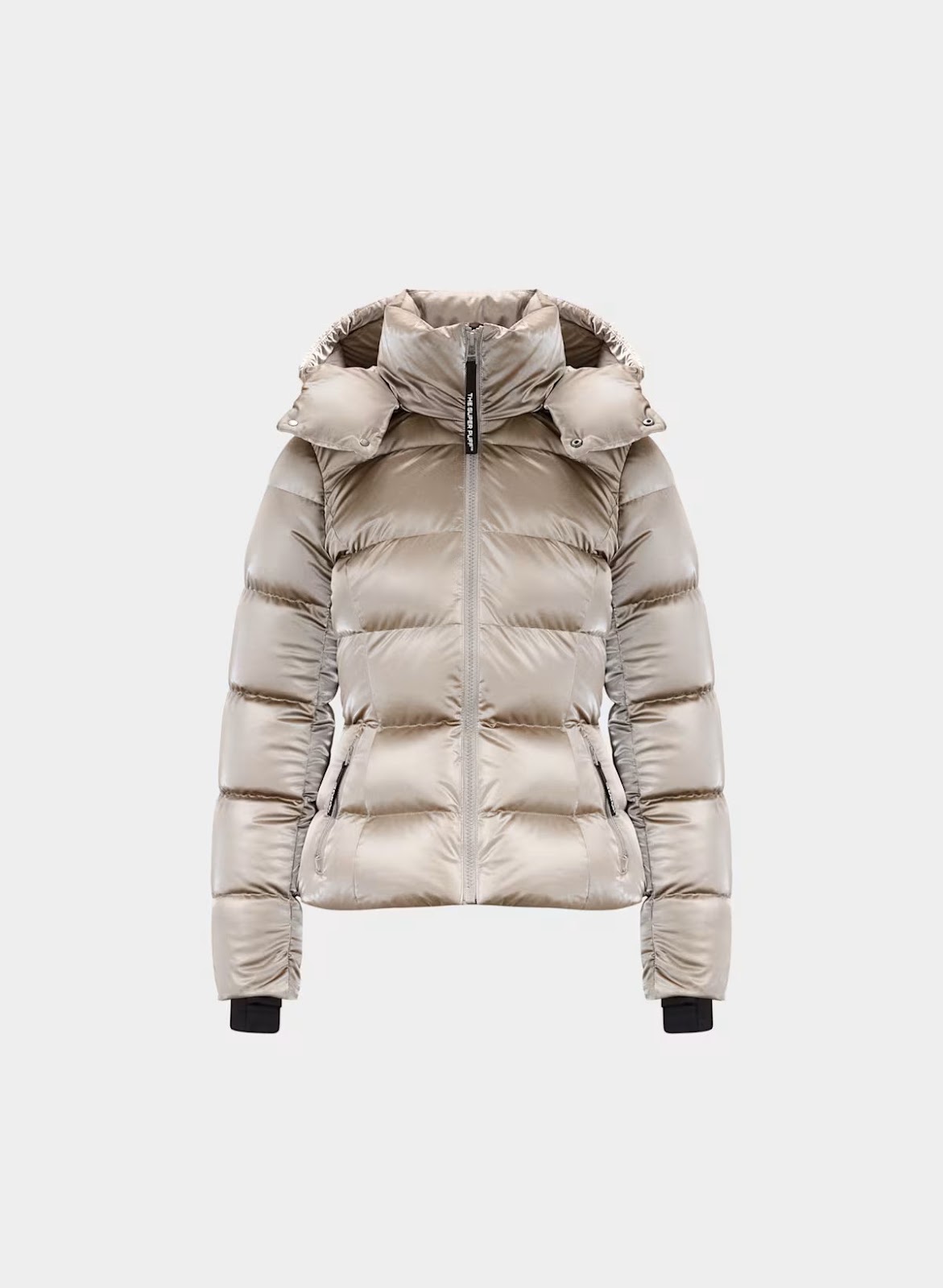 Women's down jacket with hood and white goose down filling