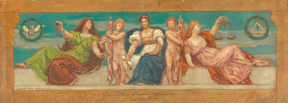 The Common Law Study for Left Panel of The Reign of Law Frieze for Appellate Cou