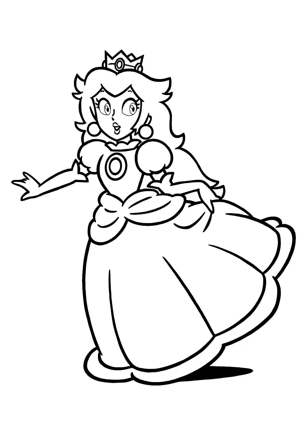 Princess peach coloring page