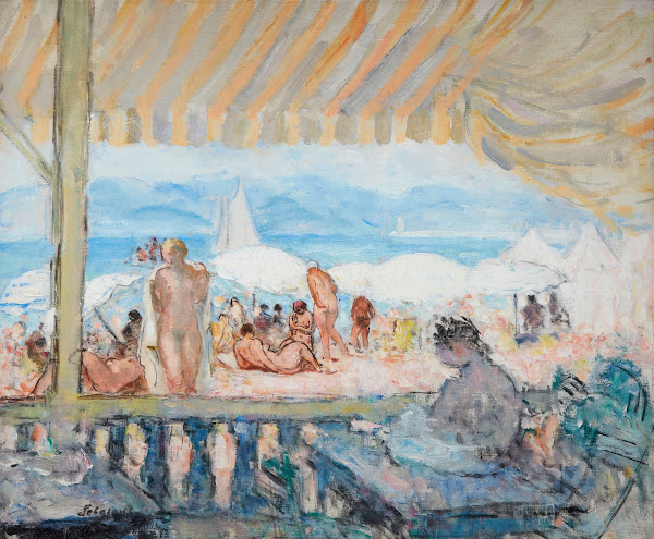 Véranda sur la Plage de Cannes circa 1922