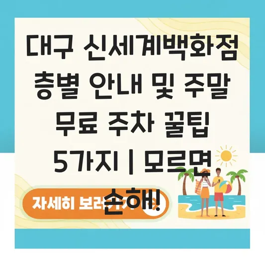 대구 신세게백화점 층별 안내 및 주말 무료 주차권 발급 방법 대표 이미지