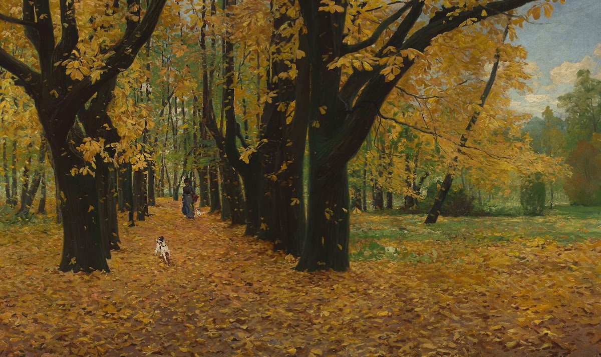 Park in autumn circa 1900
