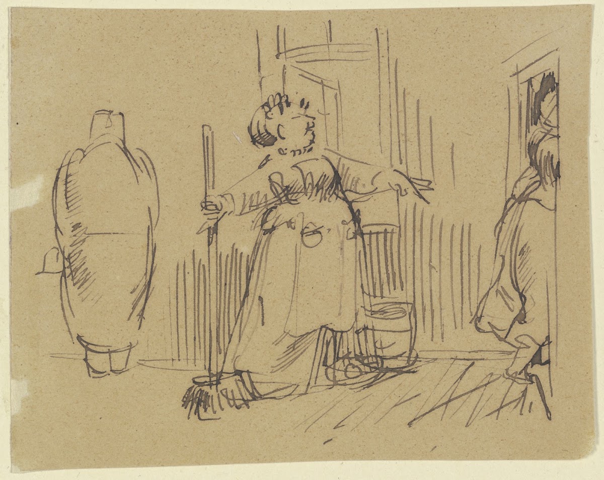 Frau Knopp beim Hausputz 1876