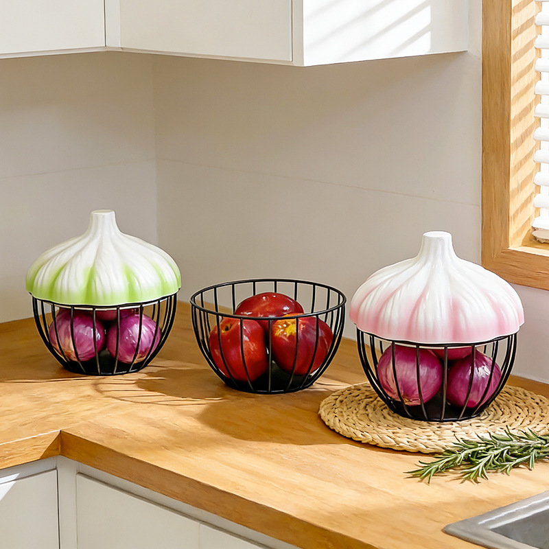 Metal storage basket in country house style, model TJ001