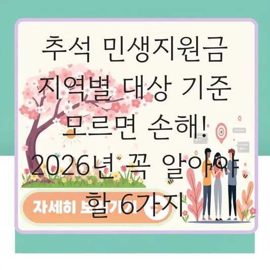 추석 민생지원금 지역별 대상 기준