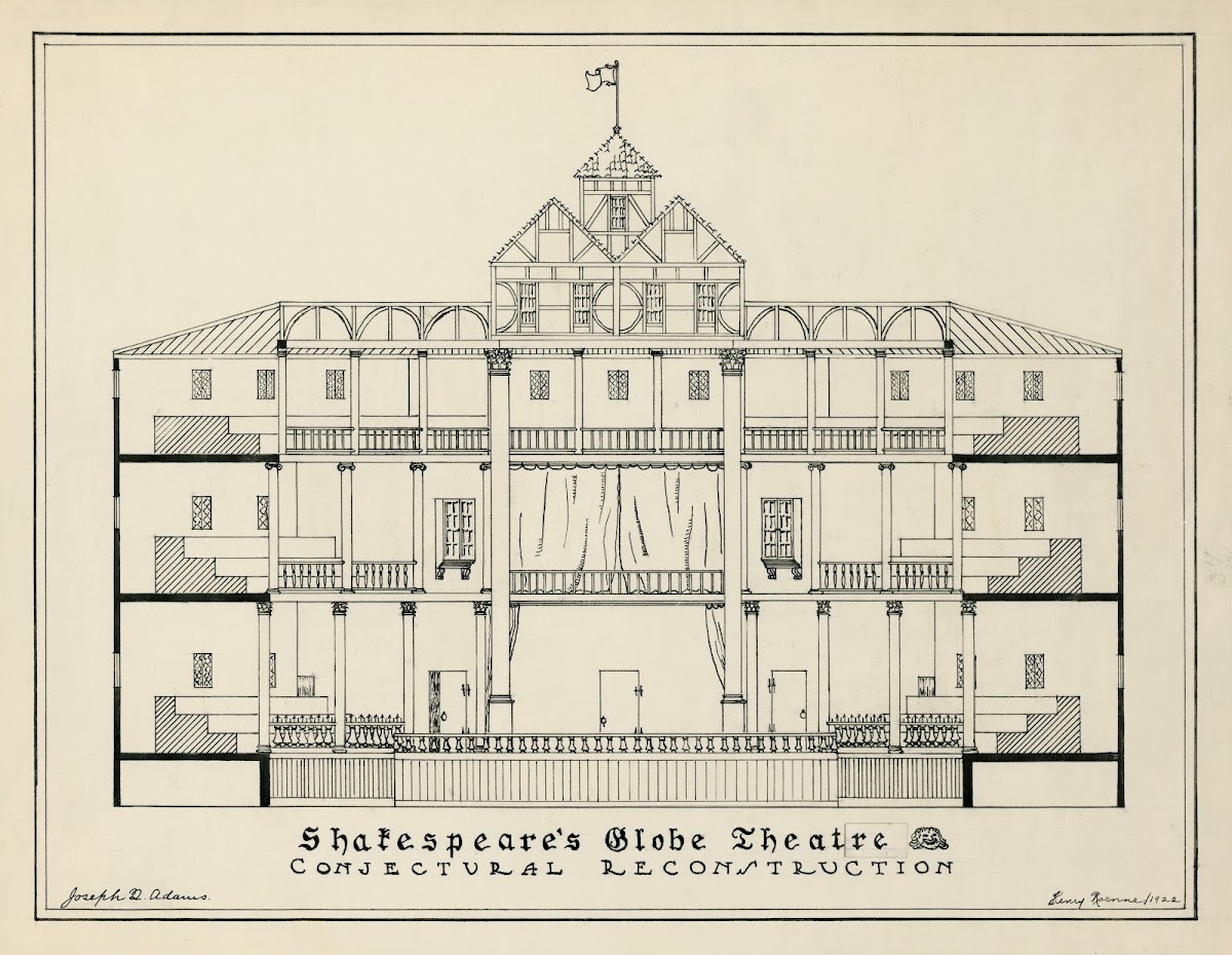 Shakespeares Globe Theatre conjectural reconstruction 1922