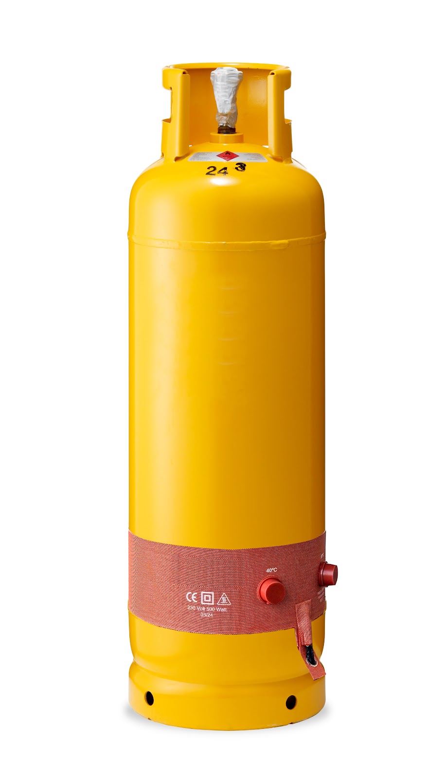 Rode silicone verwarmingsband voor gasflessen (Ø298-312 mm) – 500W