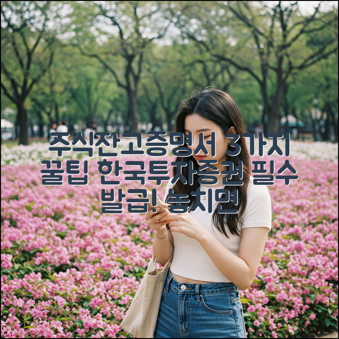 한국투자증권 주식잔고증명서, 3가지 필수 발급 꿀팁!