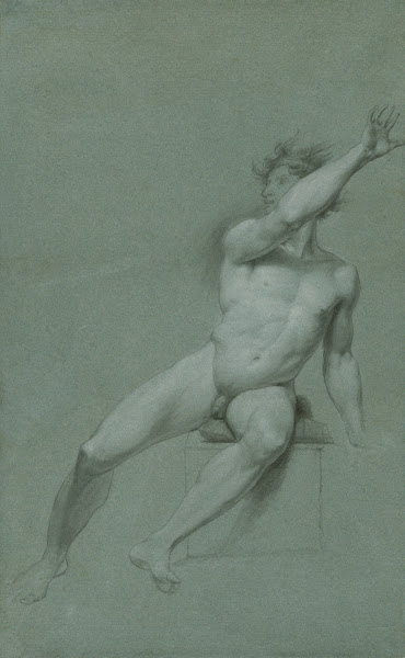 Sketch of a male nude  lifestudy late 18thearly 19thcentury