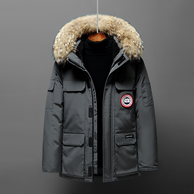 Stylish unisex down jacket with removable collar