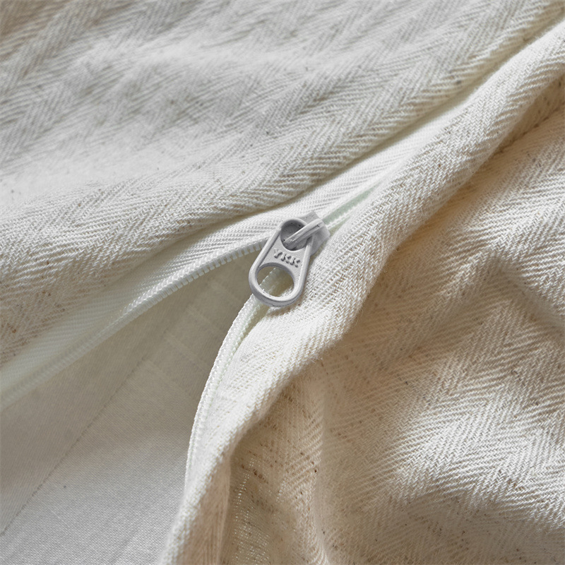 French Linen-Cotton Bedding Set with Lace Trim