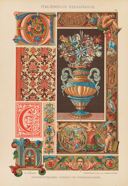 Italienische Renaissance  Manuskriptmalerei Weberei und Marmormosaiken 1887