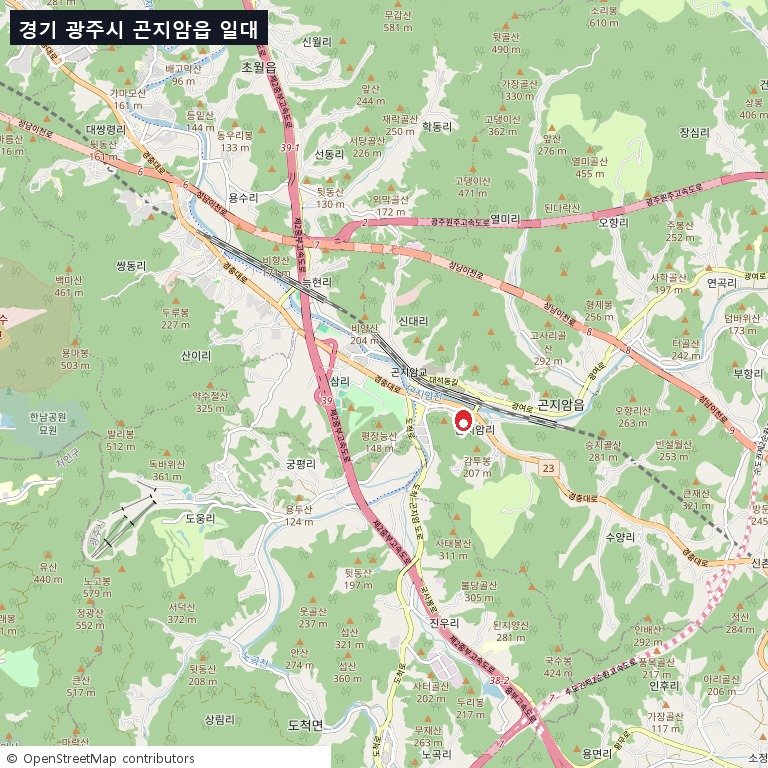 경기 광주시 곤지암읍 일대 지도