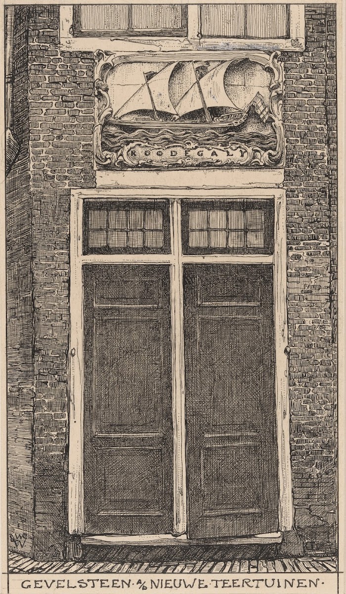 Gevelsteen aan de Nieuwe Teertuinen te Amsterdam 20th century