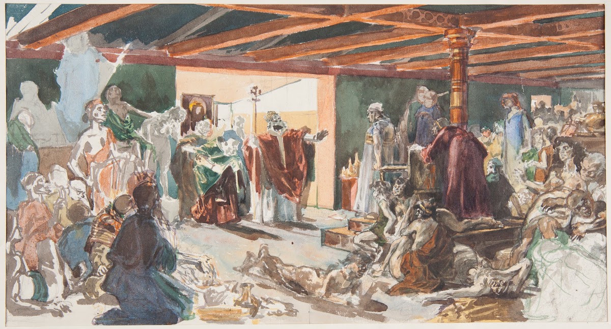 Sketch for the painting Pope Leo the Great before Attila the Hun 18941895