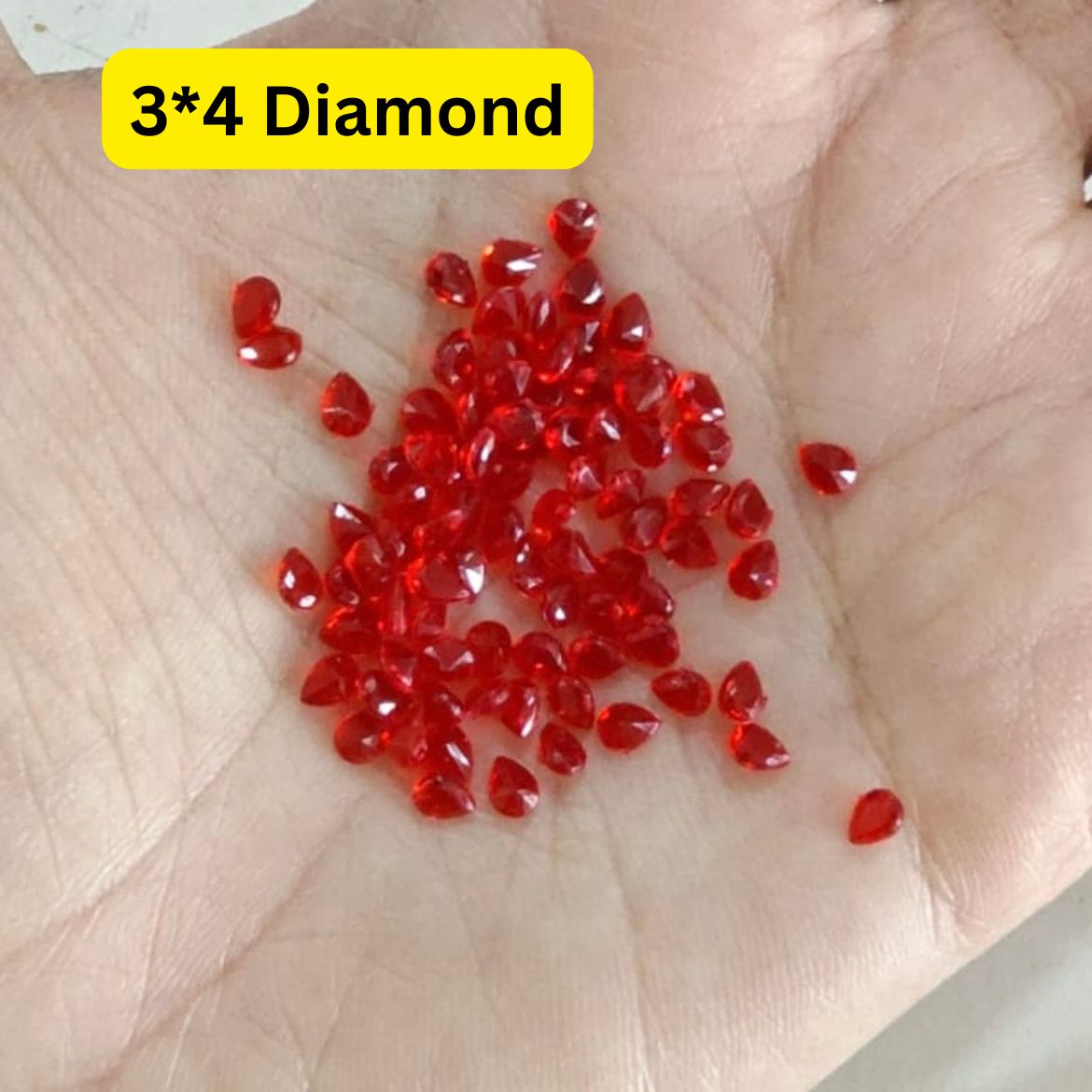 Small Flower Red 3*4 Trans diamond  Tilak (pack of 50)