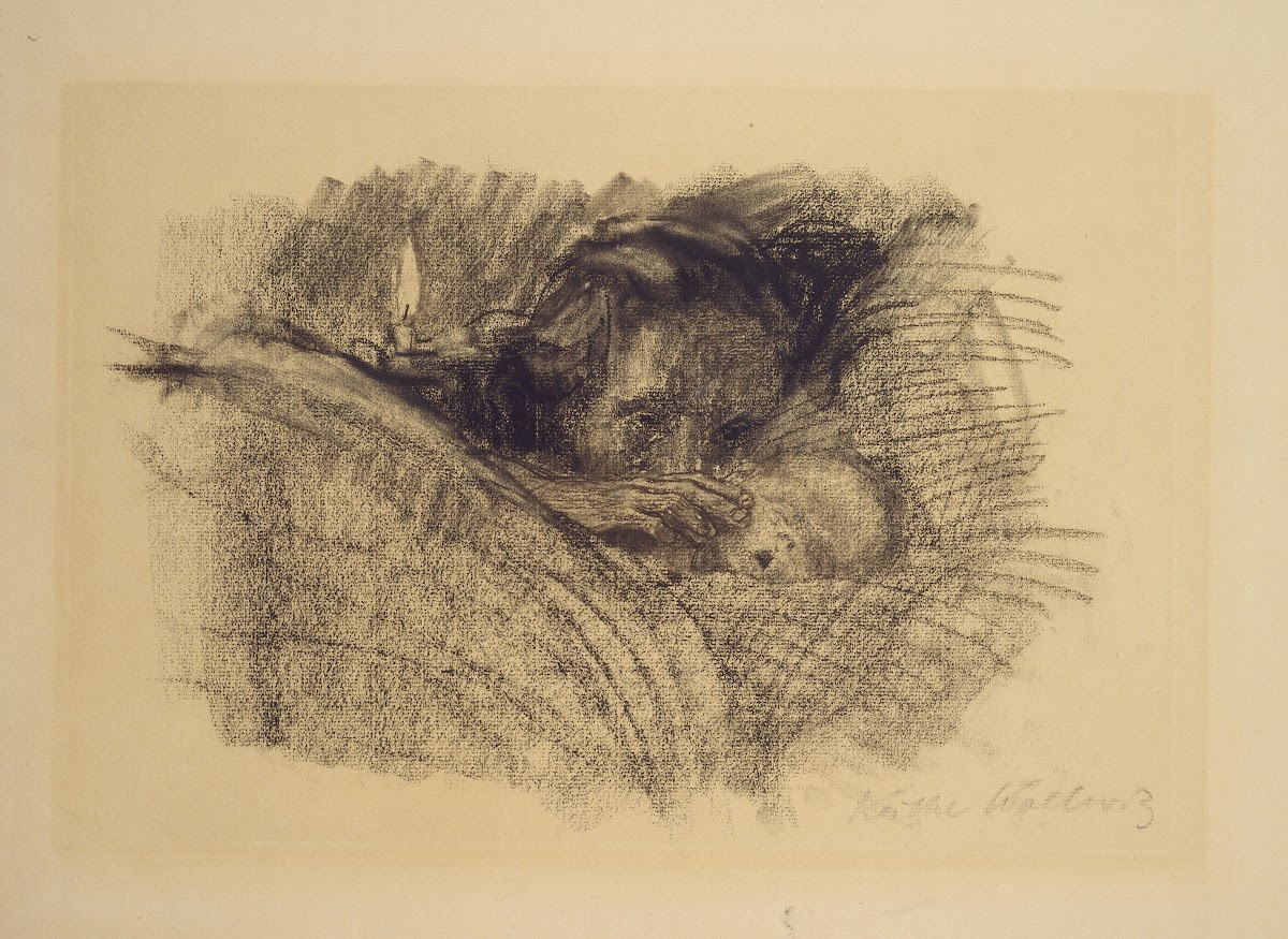 Mutter am Bett des toten Kindes 1911