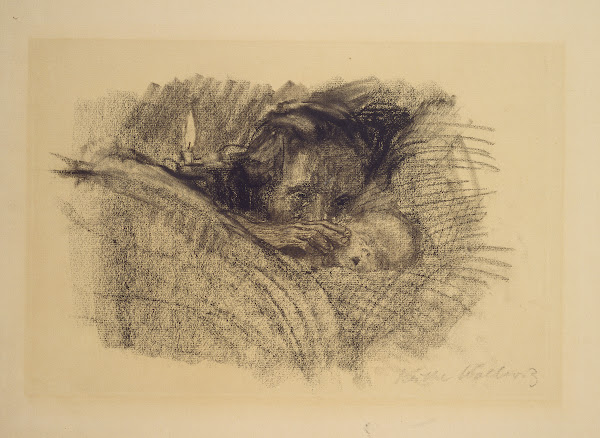 Mutter am Bett des toten Kindes 1911