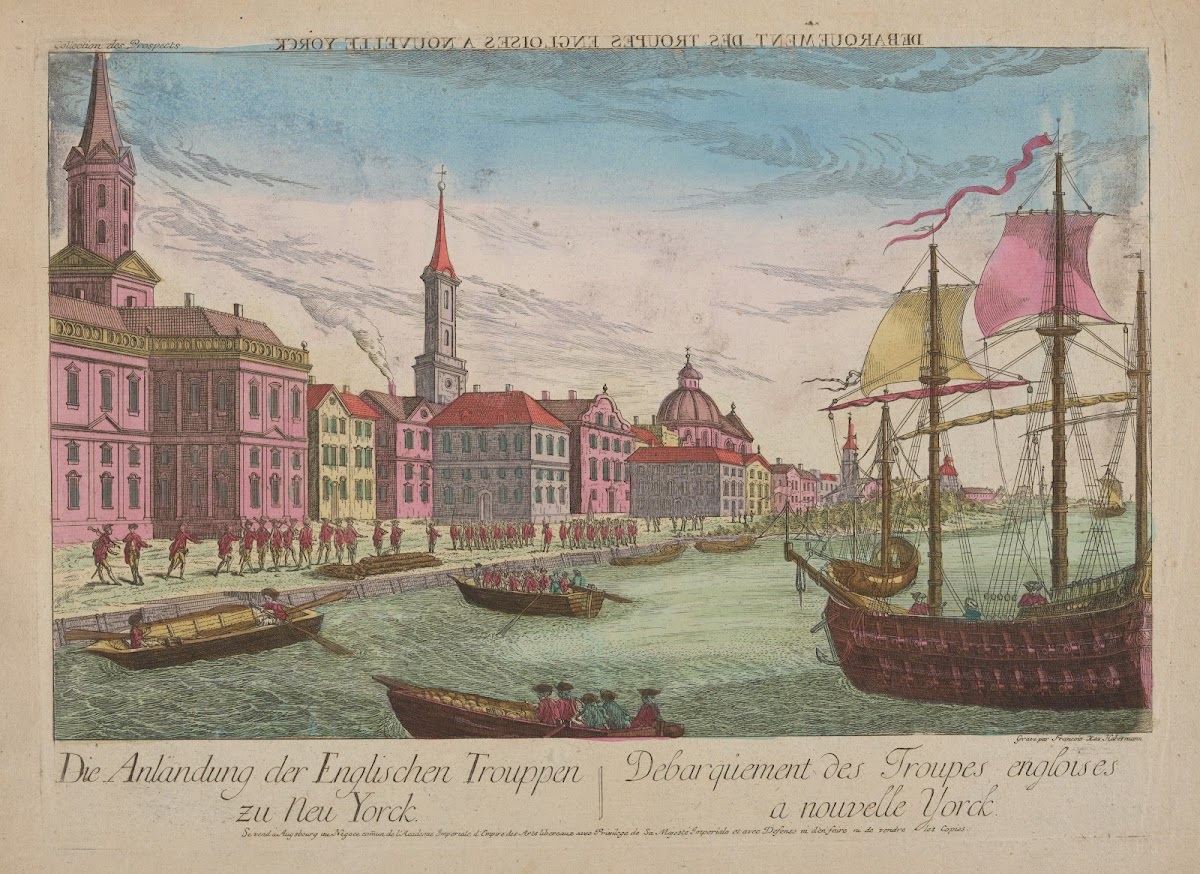 Debarquement des troupes Engloise a Nouvelle Yorck Disembarkment of the English
