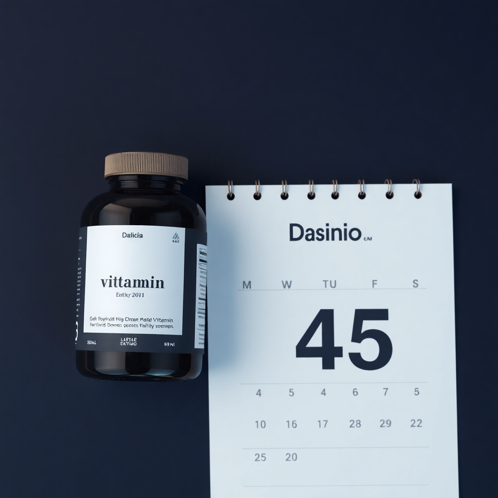Supplement bottle on a desk