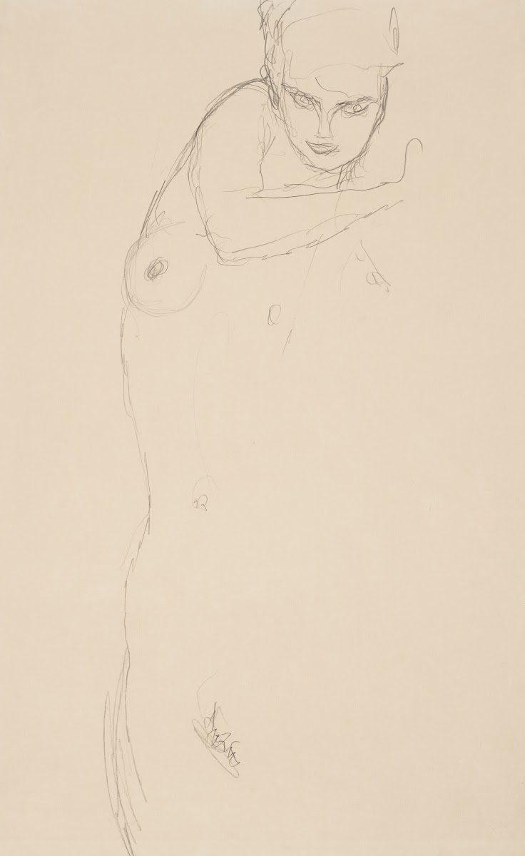 Stehender Akt von vorne 1916 1917
