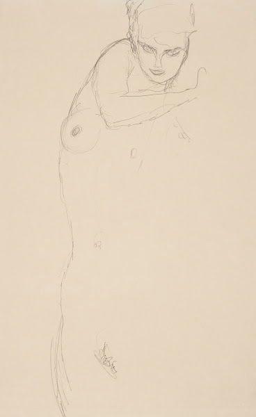 Stehender Akt von vorne 1916 1917