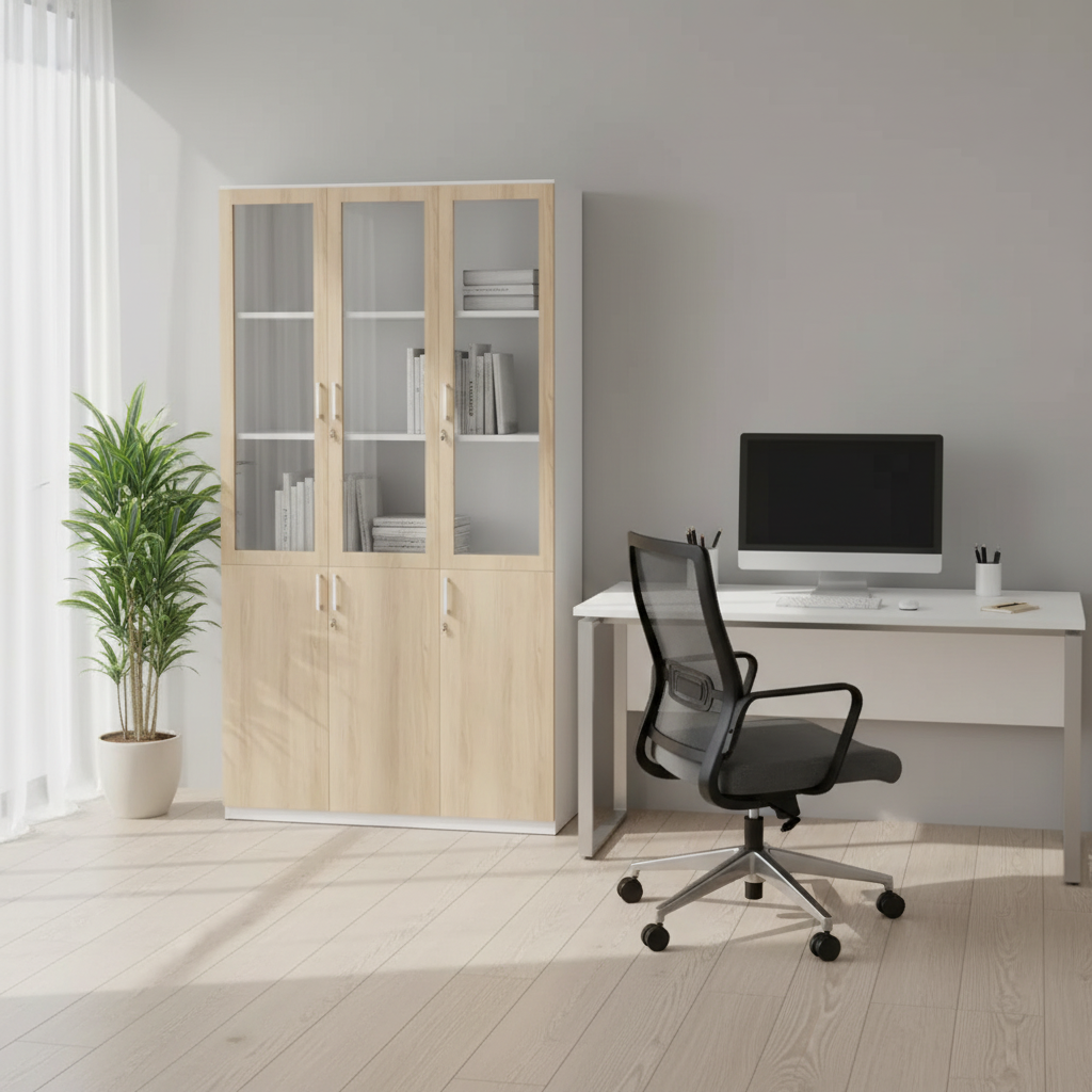 RADAR Color Full Height Six-Door Glass Cabinet