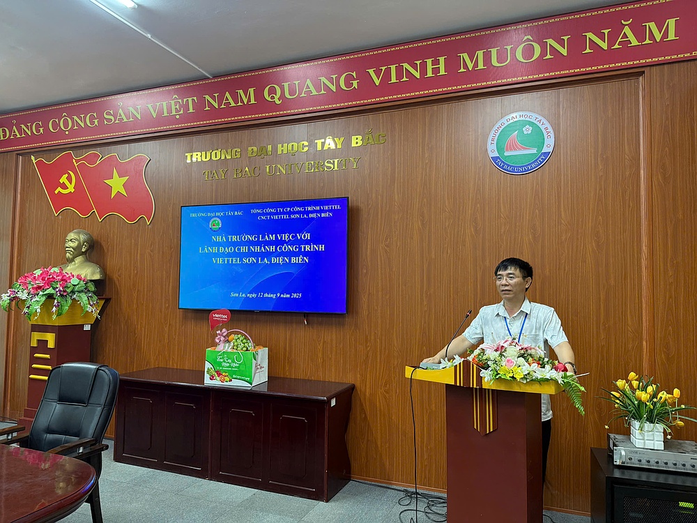 Trường Đại học Tây Bắc làm việc với Lãnh đạo chi nhánh công trình Viettel Sơn La, Điện Biên