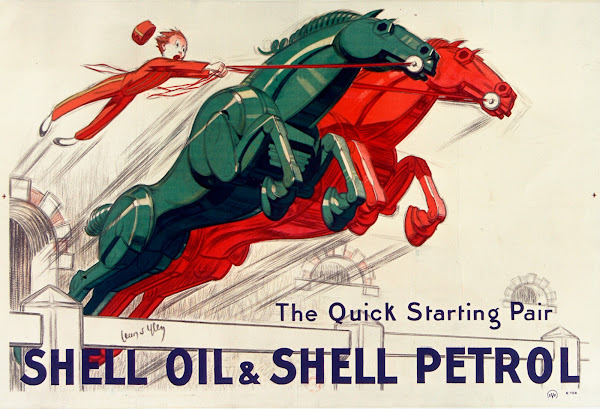 The Quick starting pair Shell oil and Shell petrol 1930