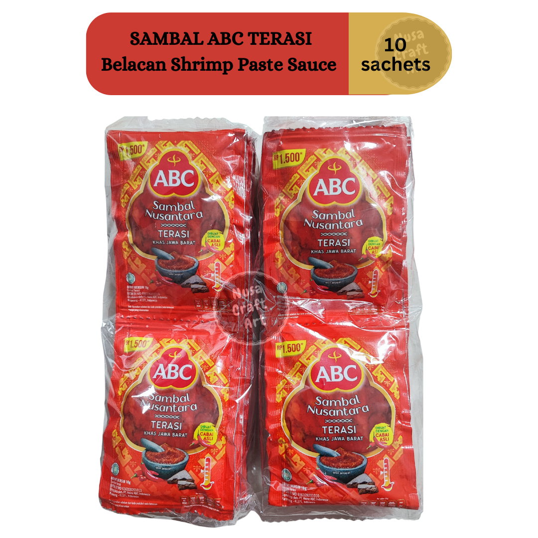 ABC Sambal Chili Shrimp Paste Hot Sauce Gourmet Homestyle Halal 10's
