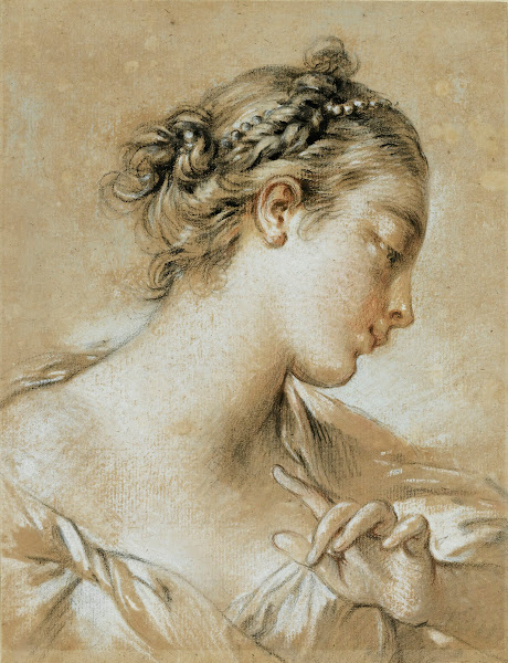 Study of The Head of a Young Girl With Pearls In Her Hair