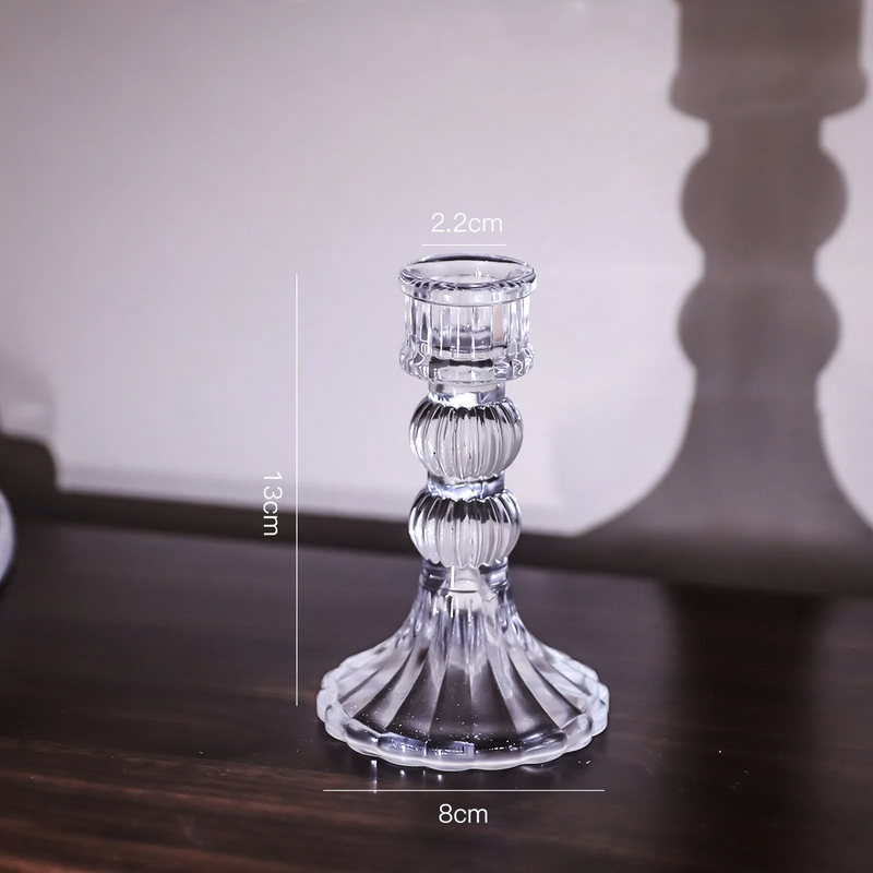 Glass candle holder in various shapes